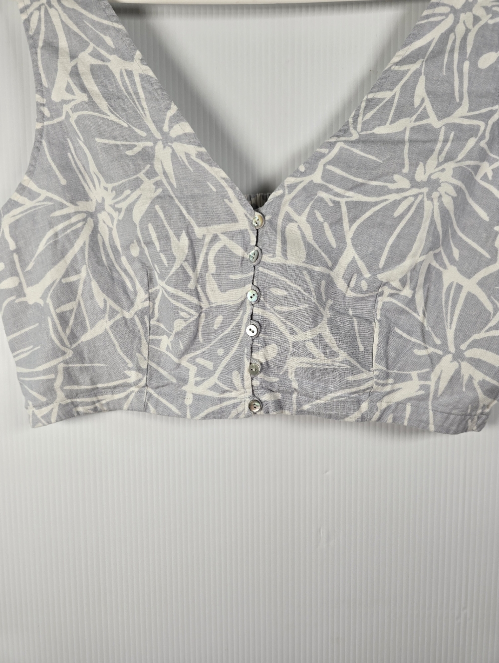 NWOT Madewell Womens Gwen Abstract Floral Linen Blend Supercrop Vest Top Size 10 - Picture 9 of 15